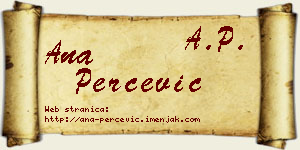 Ana Perčević vizit kartica